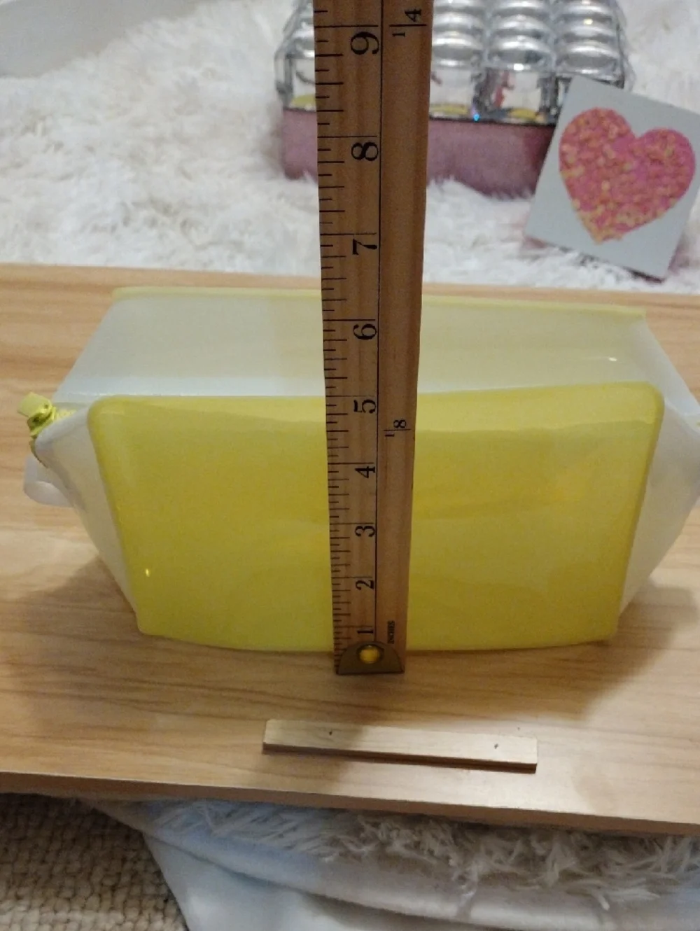 Bright Yellow & Cream Gloss Cosmetic Pouch - Women’s Travel Makeup Case Nwot